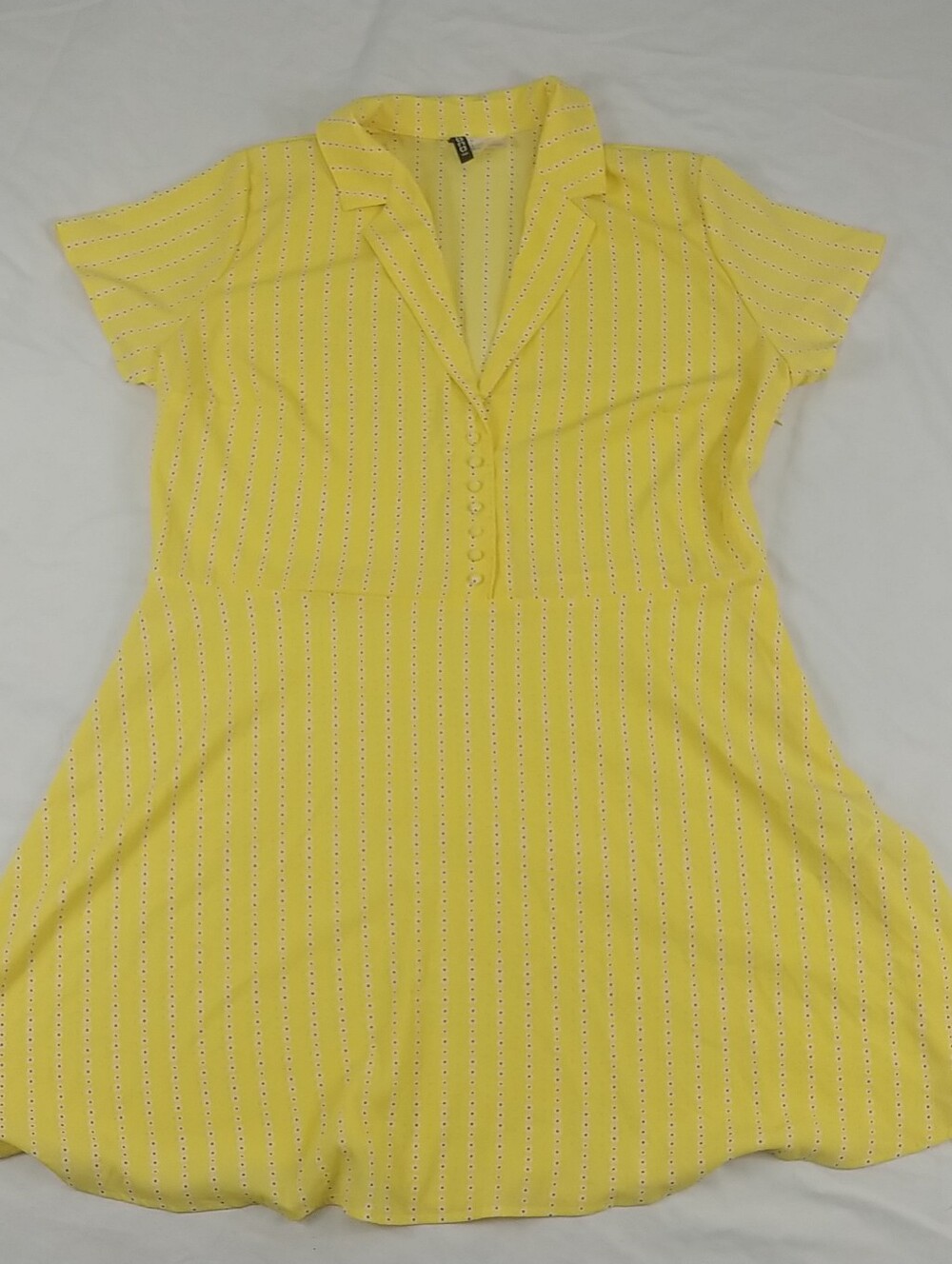 Divided Shirt Dress Women Women XL Semi Sheer Yellow Black Side Zip Bright Aline